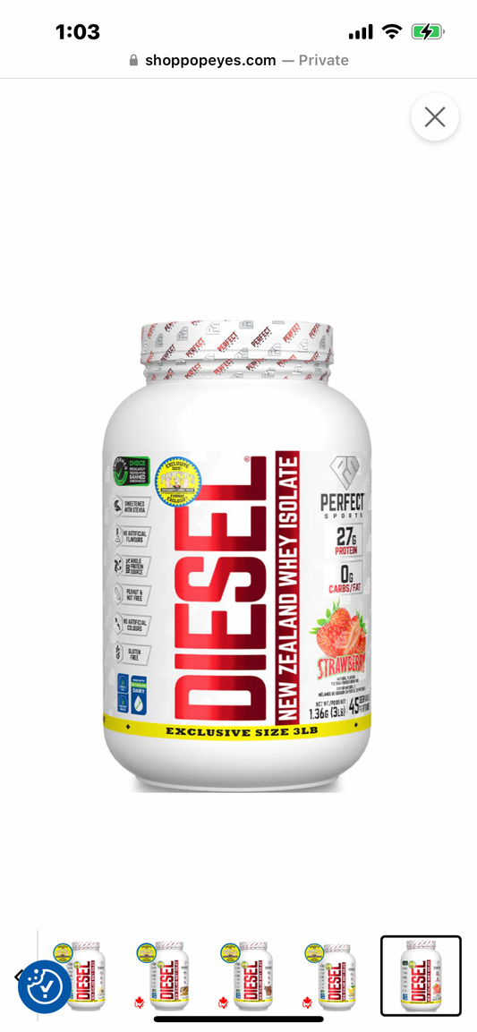 Perfect Sports Diesel Whey Isolate 3 Lbs