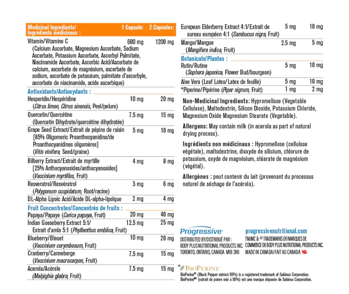 Progressive Vitamin C Complex 1200mg per Serving - 120 Caps
